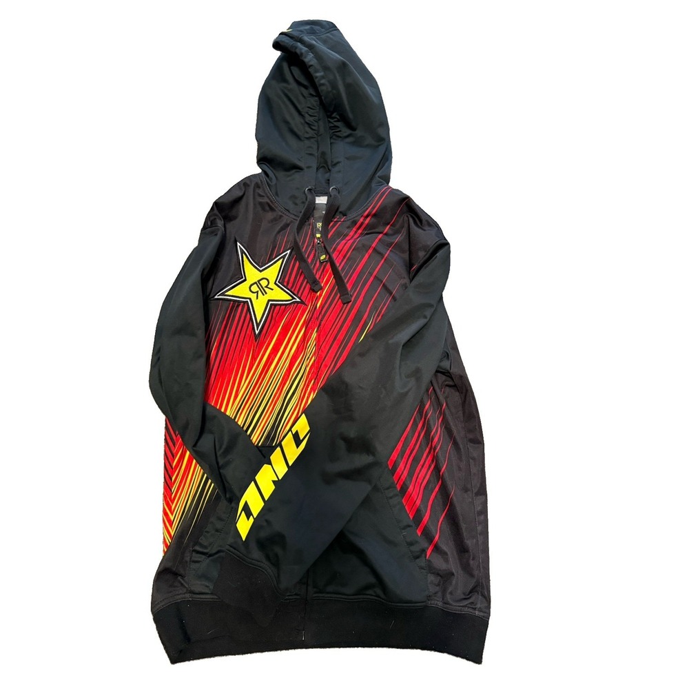 One Industries Rockstar Energy Satellite Hoodie Zip Up Motocross Racing Jacket L